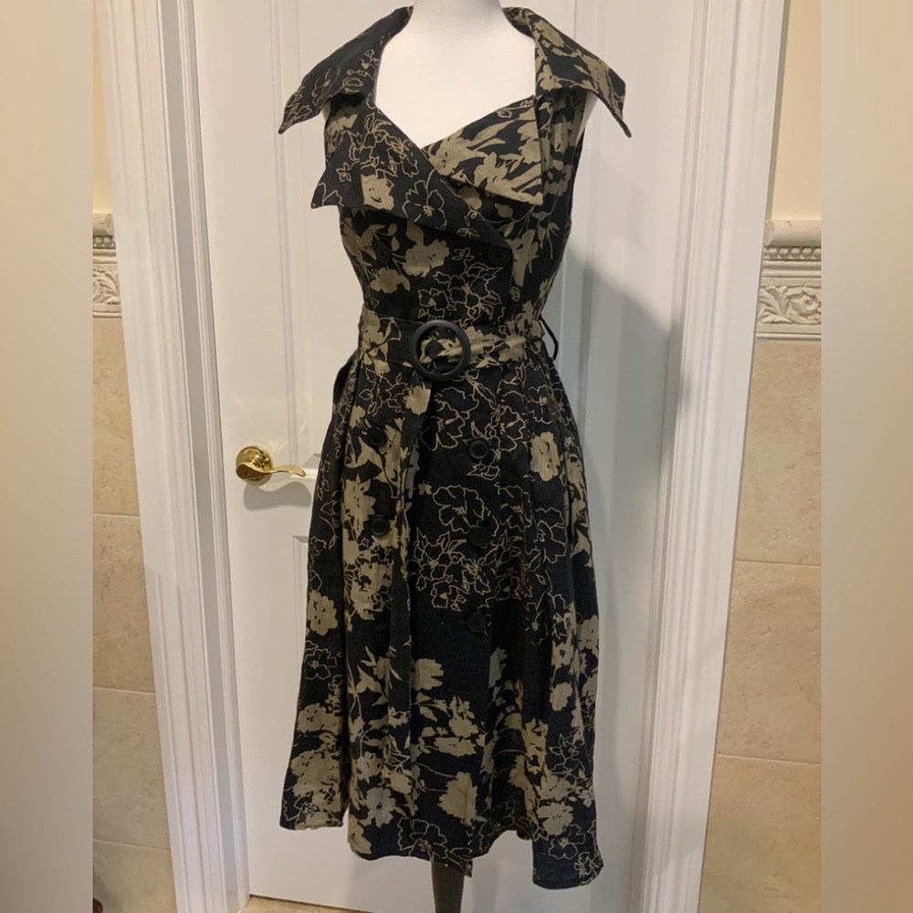 Ice cube linen blend summer dress